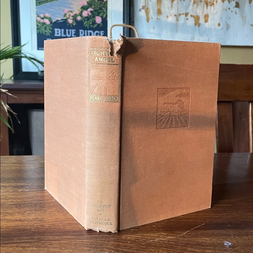 2 PEARL S BUCK Vintage Distressed Books Fighting Angel + Dragon Seed - Picture 7 of 14